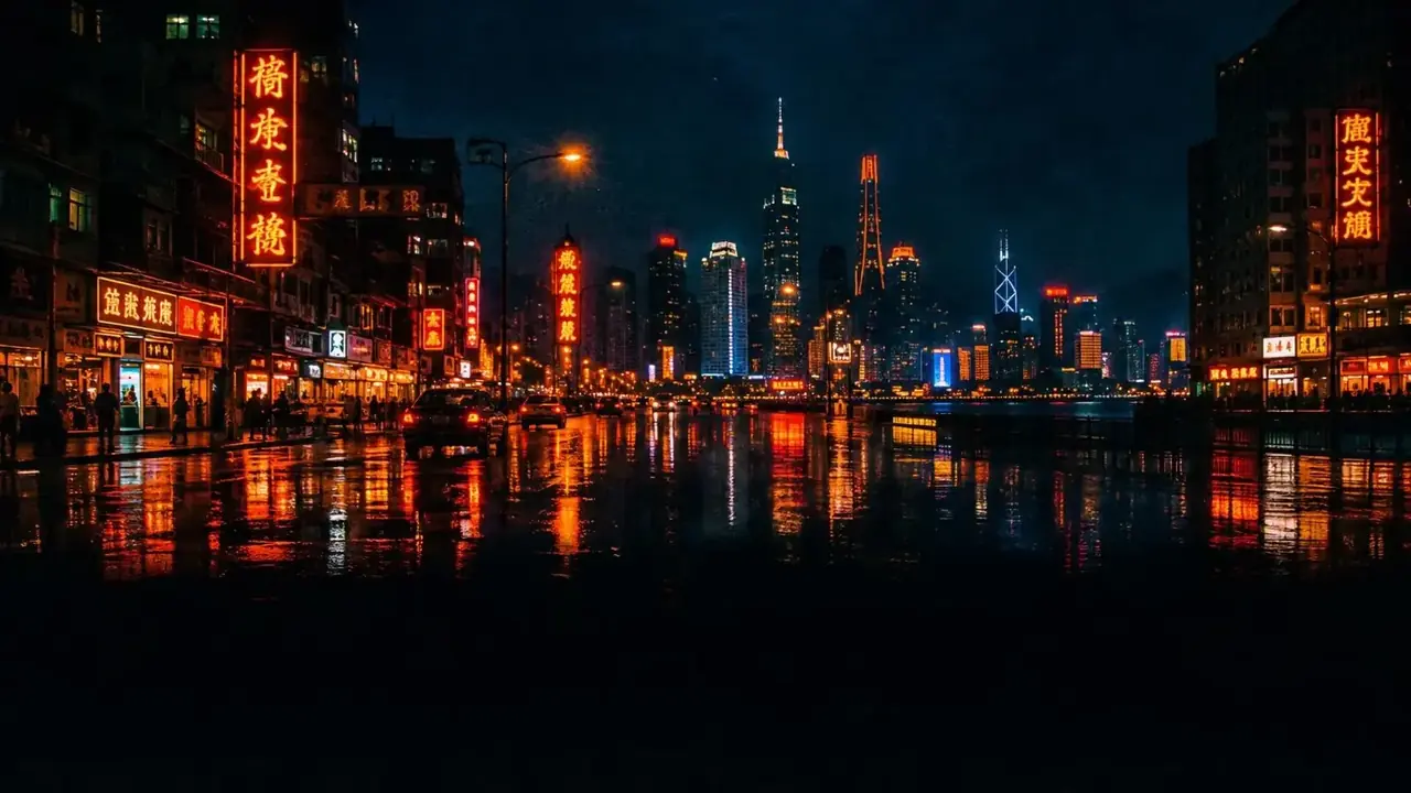 ai短剧 APP 城市夜景主视觉